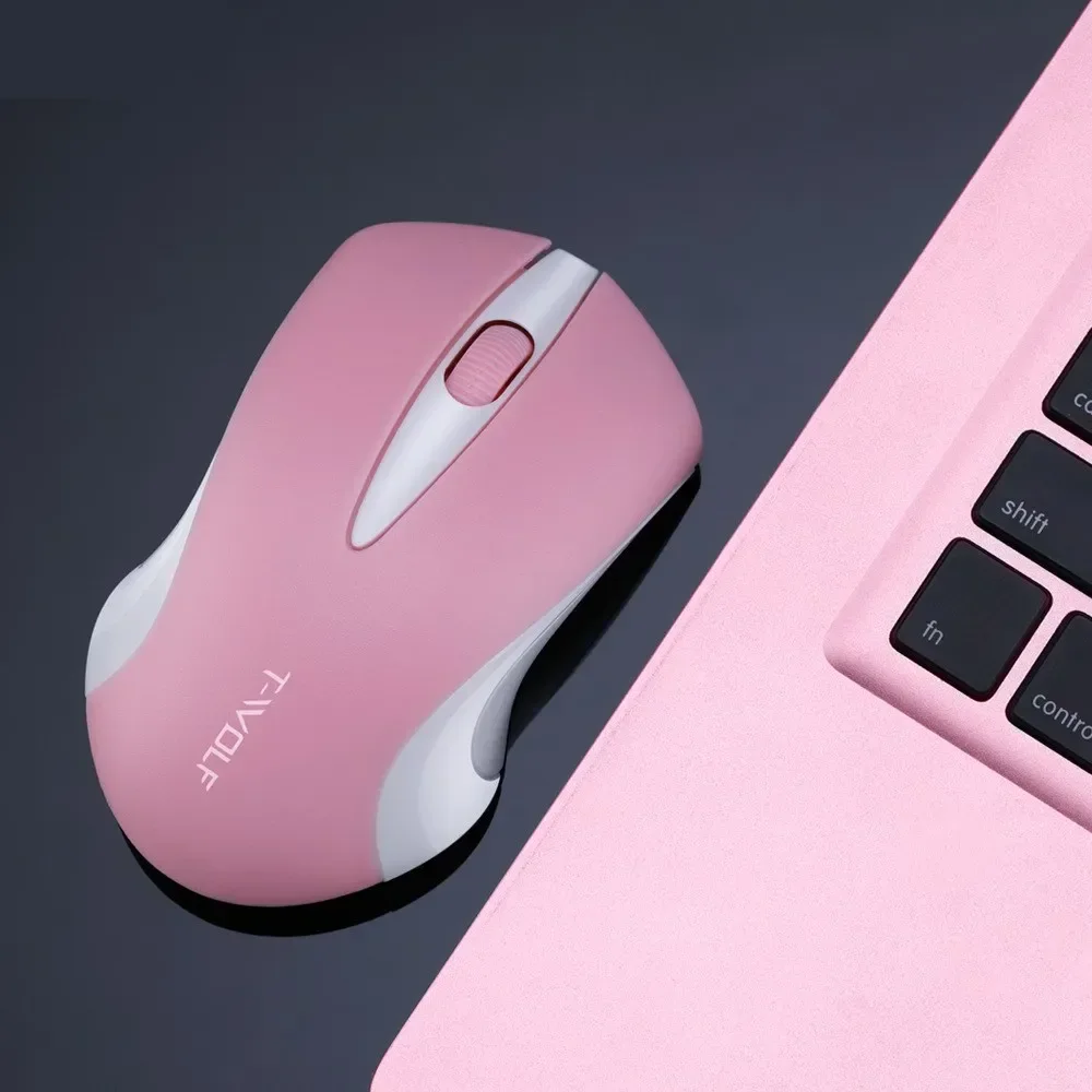 1600dpi Pink Computer Mouse Wireless Mouse Cordless Girl Cute Mouse Optical Mices Fashion Mice for Laptop