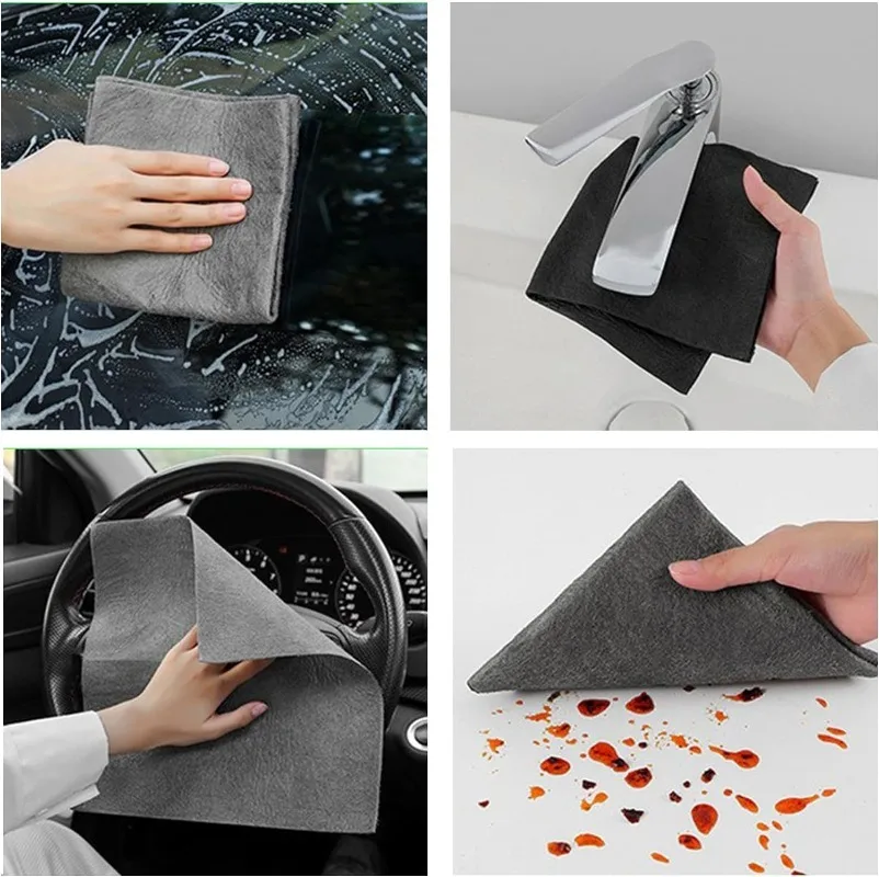 10/1Pcs Magic Cleaning Cloths Reusable Thicken Microfiber Washing Rags Car Window Mirror Glass Wipe Towels Household Clean Tools