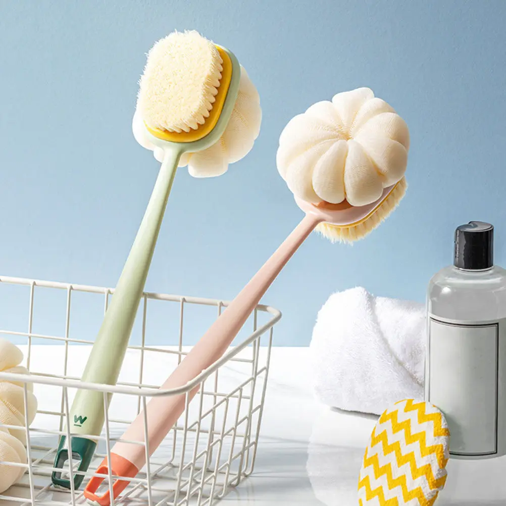 Long Handle Shower Brush Back Scrubber Double-Side Body Scrubber Exfoliating Bath Tool for Soft Skin and Daily Cleansing