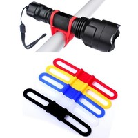 Bicycle Cycling Light Holder Bike Handlebar Lamp Stand Silicone Strap Band Phone Fixing Elastic Tie Rope LED Flashlight Bandage