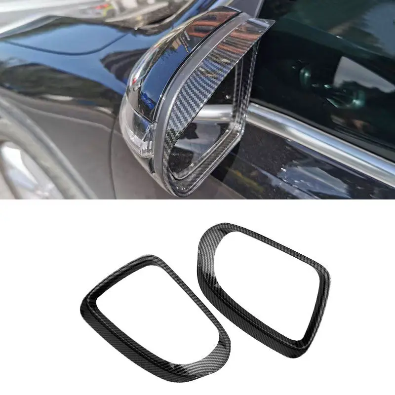 

For Mercedes Benz GLA GLB Class 2020 2021 2022 2023 Car Accessories Rearview Mirror Rain Frame Trim Cover ABS Carbon Fiber Style