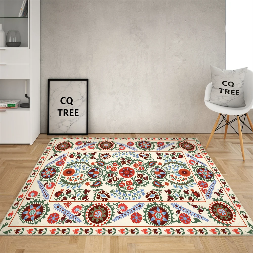 Carpet with Anti-slip Mat Flower Pattern for Bedroom or Living Room Large Size for Bathroom and Children's Bedside Rug