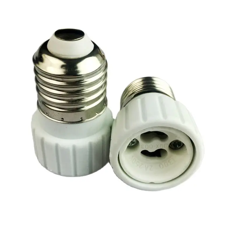 E27 to GU10 Screw Base Spiral Lamp Holder Semi-Embedded Concealed Double Ring Full Thread White