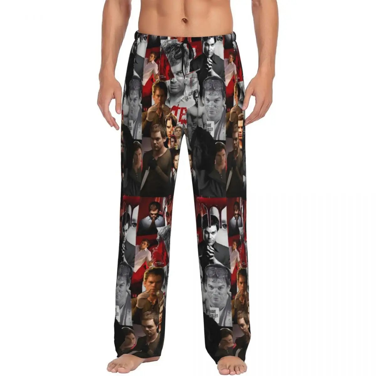 

Custom Dexter Morgan Pajama Pants for Men Movie Sleepwear Lounge Sleep Bottoms Stretch with Pockets