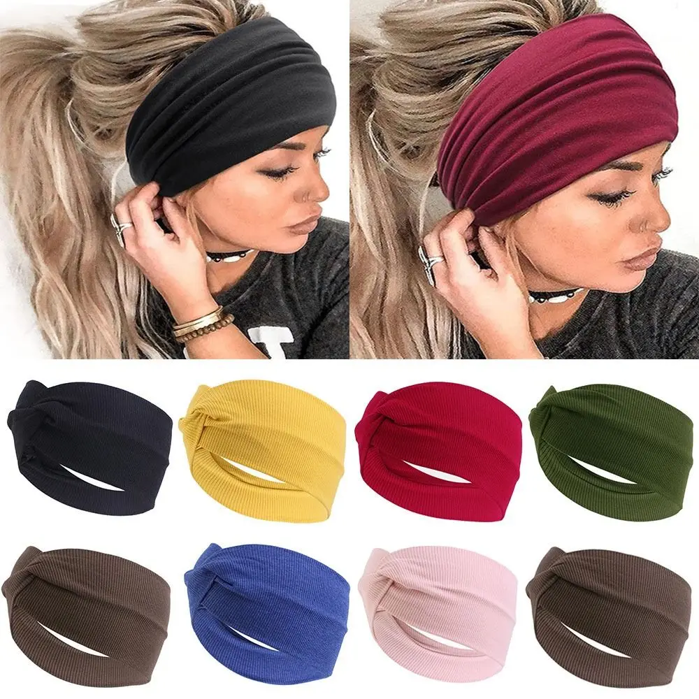 Twisted Headbands Hair Accessories Extra Large Thick Wide Hair Bands Sports Running Turban Workout Headband Women Head Wraps