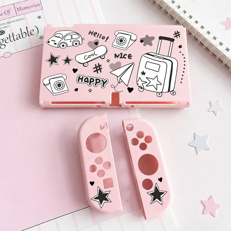 Housse de protection souple imprimée Kawaii pour Nintendo Switch OLED, housse amovible pour manette, anti-transpiration, antidérapante, Joy-Con détachable