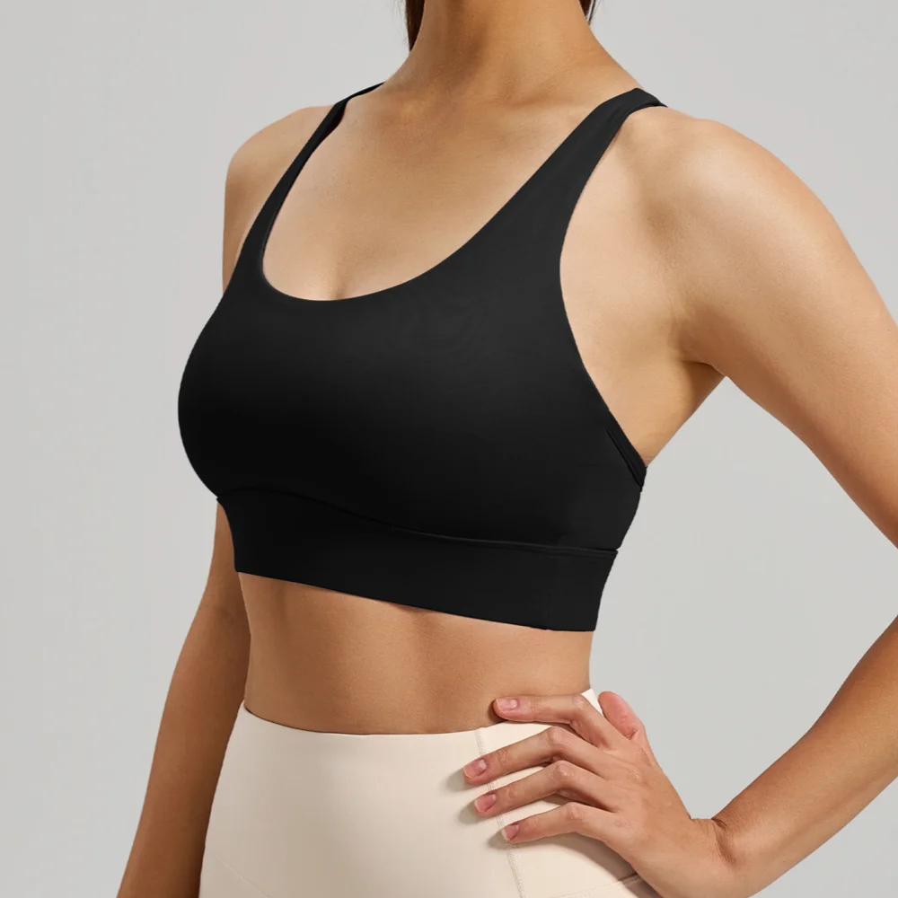 Fitness Sports Bra for Women Push Up Wirefree Padded Crisscross Strappy Running Gym Training Workout Yoga Underwear Crop Tops