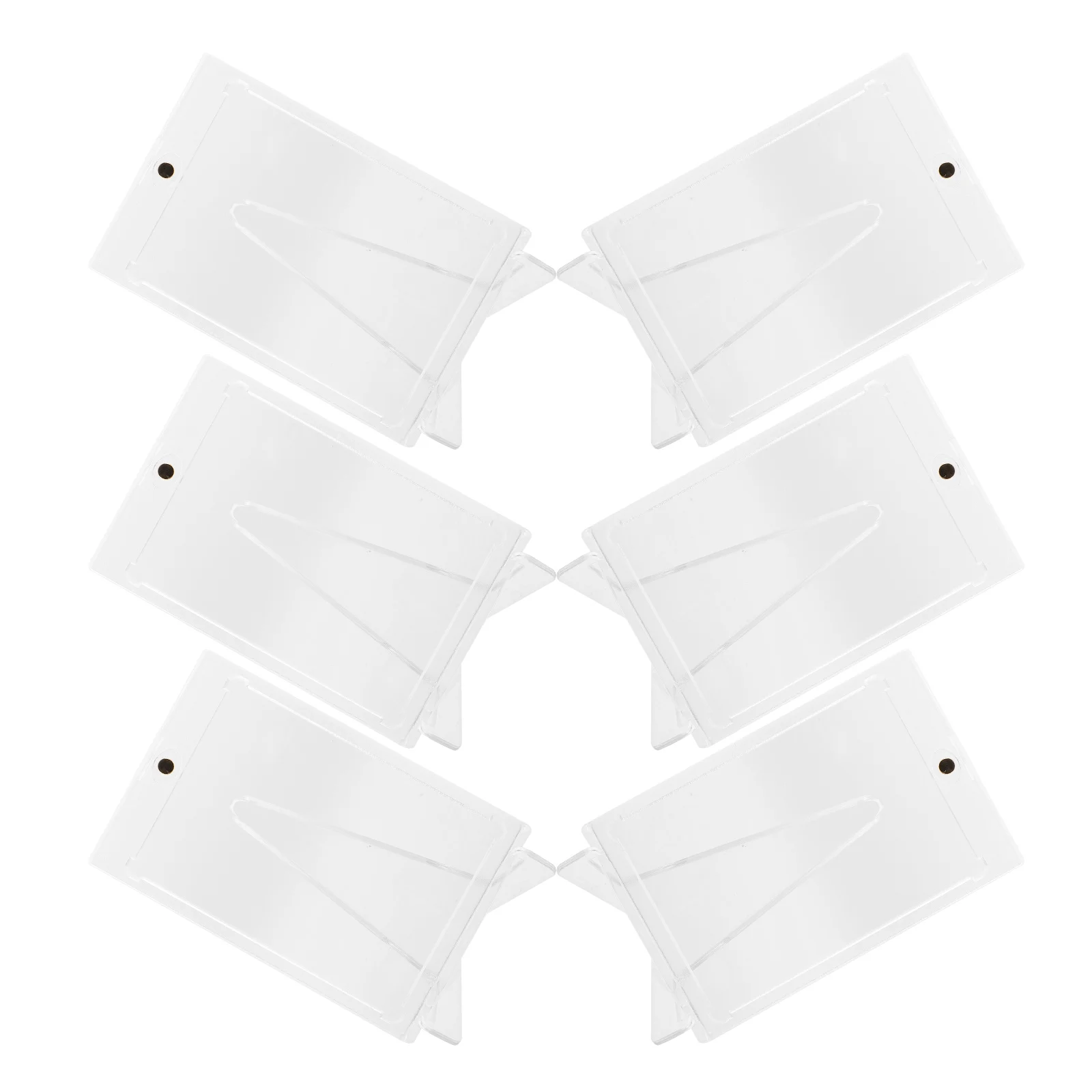 

6Sets Card Display Protectors Transparent Acrylic Stand Holder Organizer for Business Trading Sports Baseball Cards
