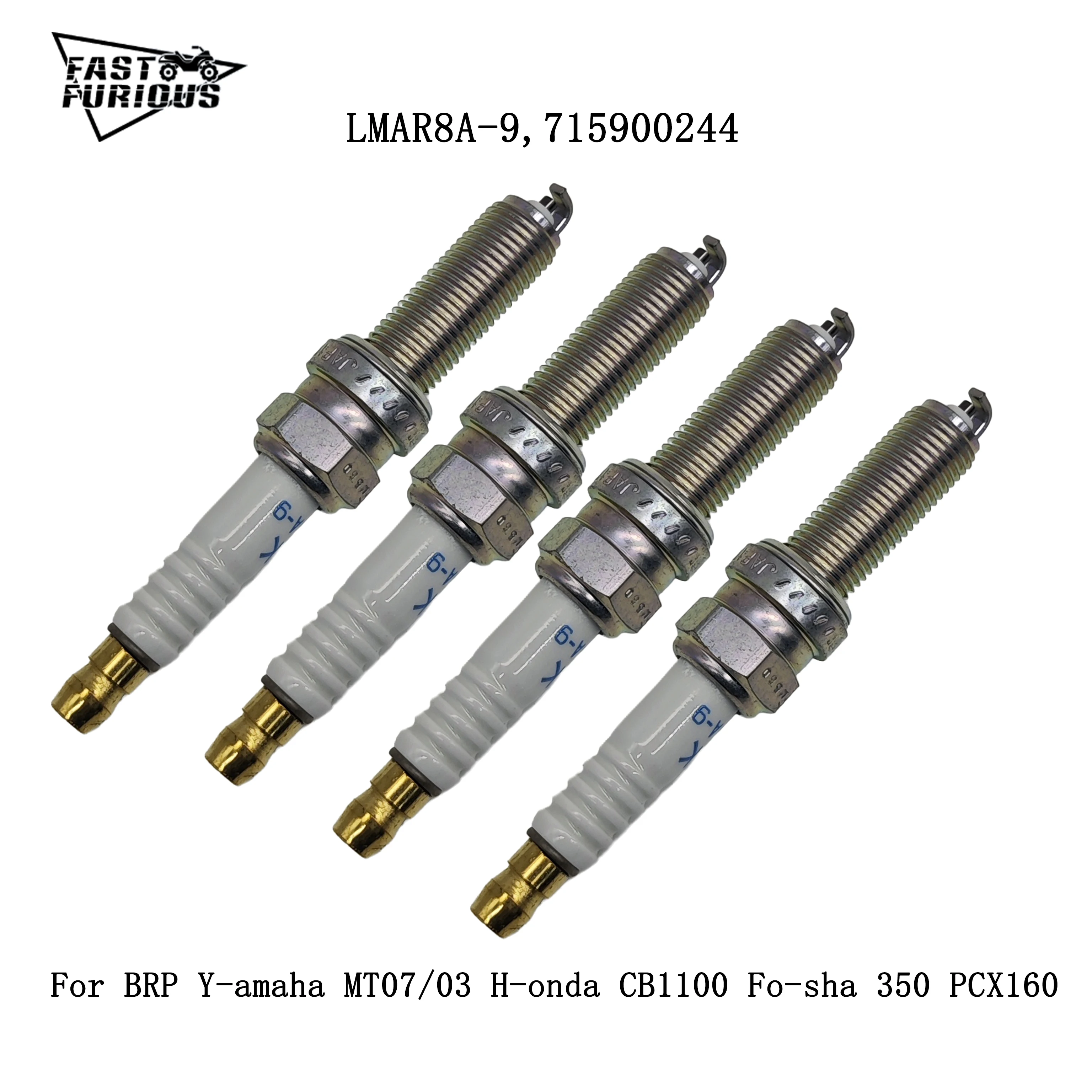 

4pcs Original NGK Spark Plug LMAR8A-9 4313 is Suitable For BRP 1000 Y-amaha MT07/03 Hon-da CB1100 OEM 715900244 31908-KTW-901