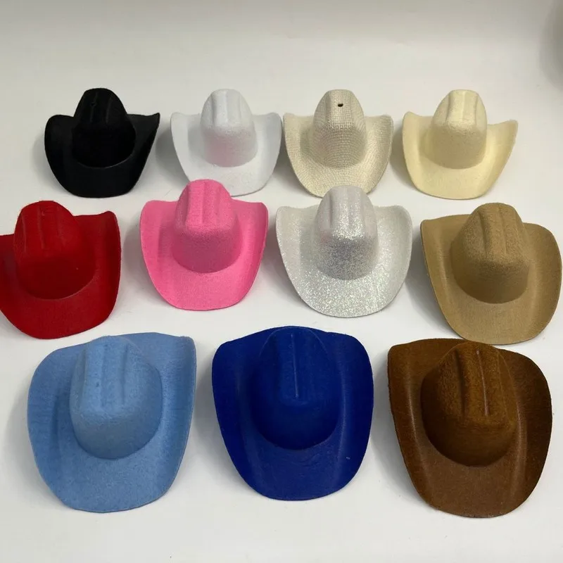 4/5/6/9/10 pc  funny 6.5cm8cm10cm13.5cm  diamater Cowboy Hat Base Hat Blank For Doll Toy Pet Caps DIY Hand Make Hats Accessories