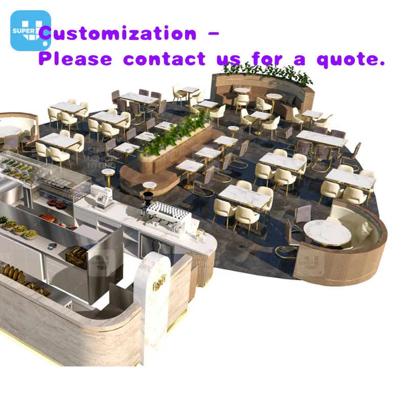 

custom.Modern Shopping Mall Cafe Bar Counter Design Custom Kiosk Restaurant Booth Table Seating Area Bespoke Coffee Shop Furnitu
