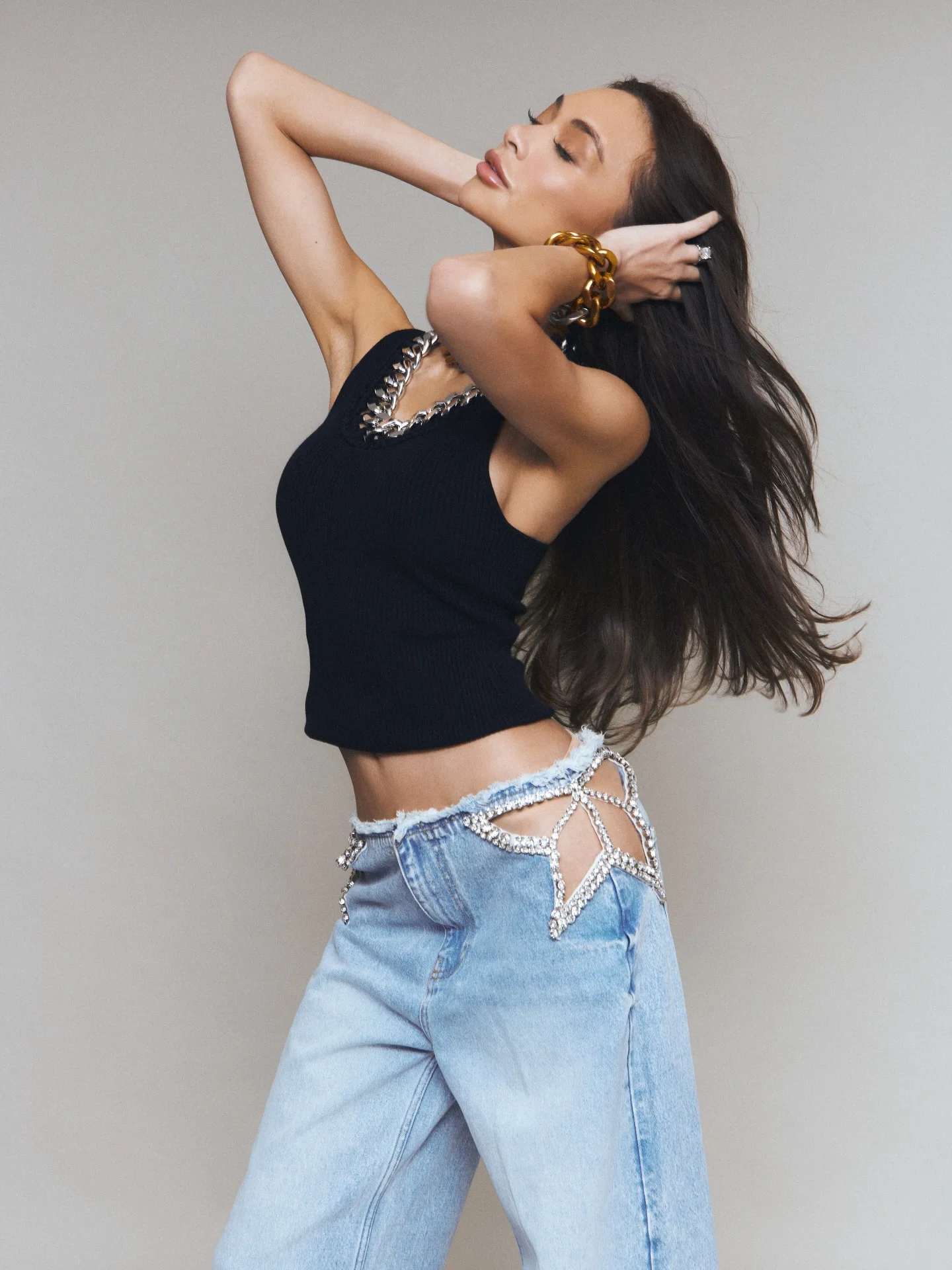 American Vintage Star Ripped Jeans Women Two Hollow Out Denim Pants Casual Goth Streetwear Wide Leg High Waisted Y2k Baggy Jeans