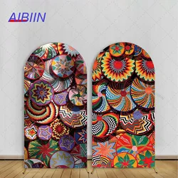 Ethiopian Woven Basket Arch Backdrop Cover Traditional Mesob Pattern Birthday Baby Shower Party Decor Photography Background