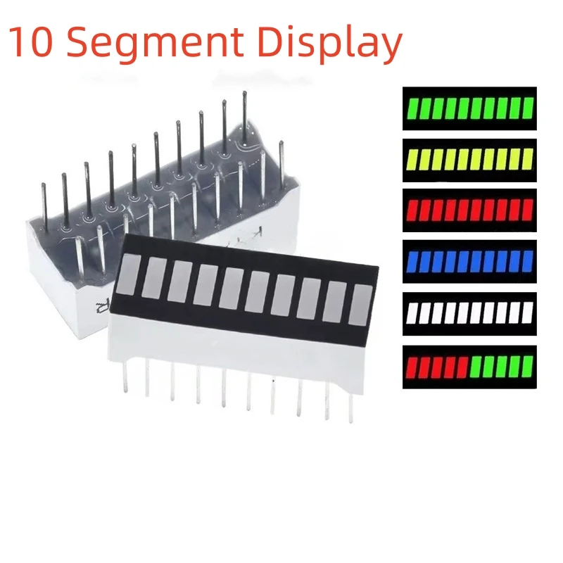 5/10PCS LED Display Bargraph Light 10 Segments Red Blue Yellow Green Single Color Battery Level Bar Graph for Arduino,DIY