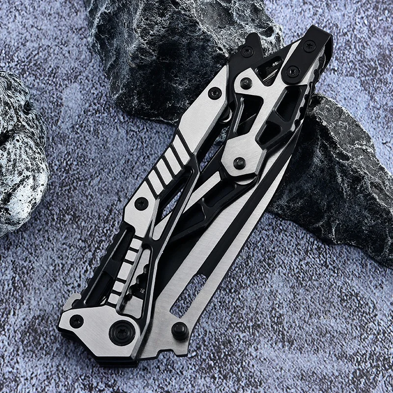 Outdoor mechanical knife folding knife with multi-function survival knife fruit knife outdoor camping fruit knife