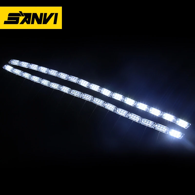 2PCS 12V 24V Flexible Crystal DRL LED Daytime Running Light Led Strip Turn Signal Lamp for Car Headlight Driving Light