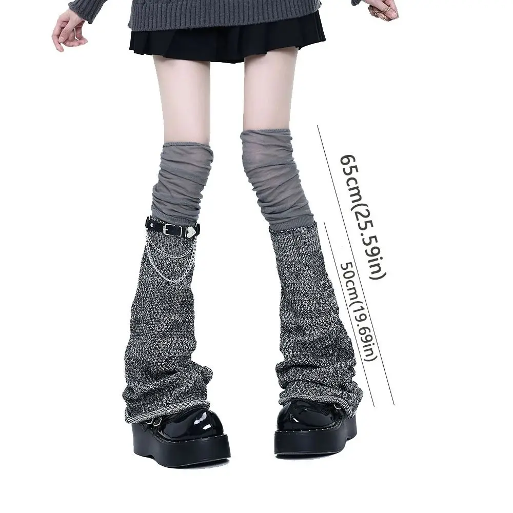 Harajuku Long Length Lace Leg Warmer Lace Trim Flare Design Y2k Socks Keep Warm Foot Warmer Spicy Girl Fashion