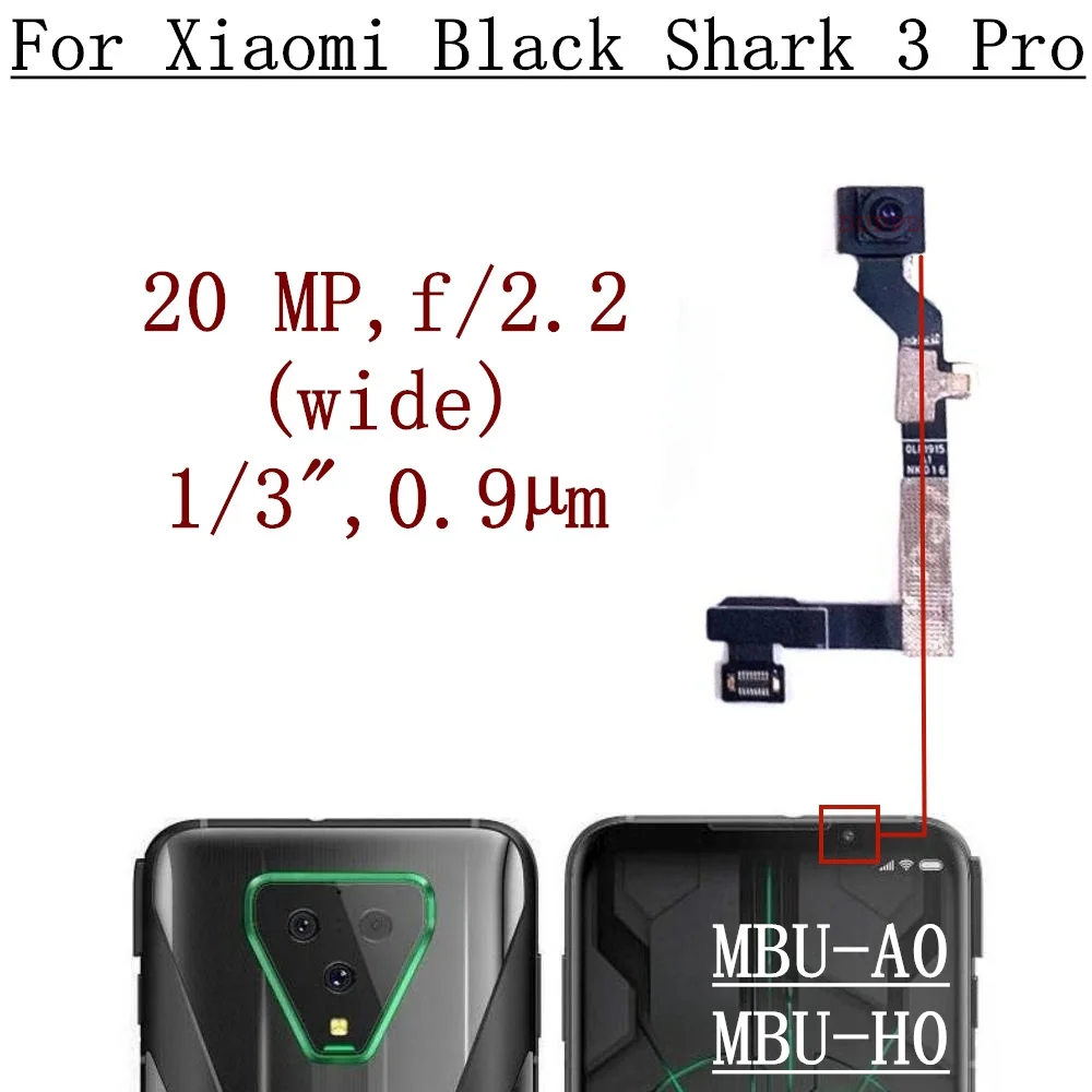 Front Rear Camera For Xiaomi Black Shark 3 Pro 3Pro 3S KLE-A0 MBU-H0 Wide Macro Back Main Camera Module Flex Cable