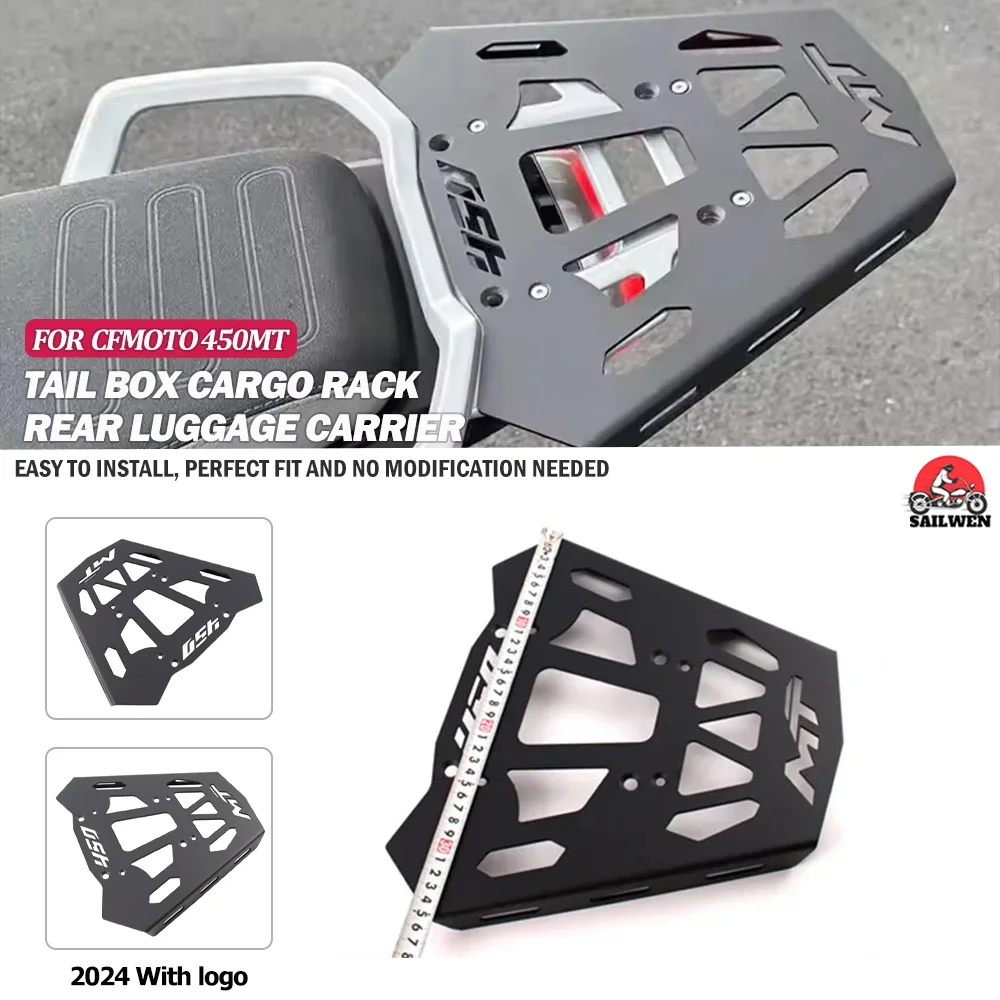 

Motorcycle Rear Rack Luggage Ride Top Carrier Box Holder Bracket 450 MT Storage Suitcase Tail Cargo Shelf For CFMOTO 2024 450MT
