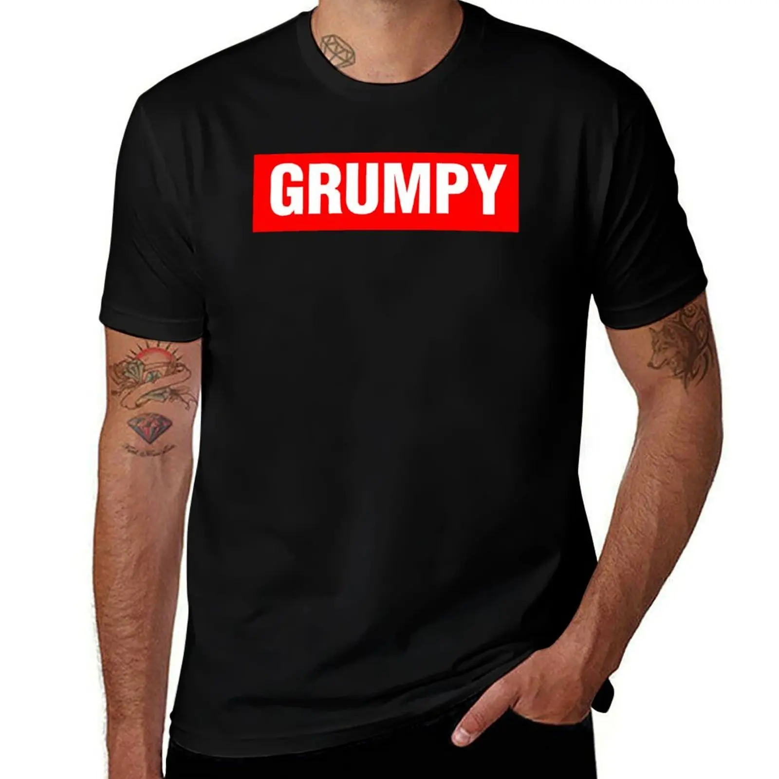 

Футболка GRUMPY, хлопковая футболка, мужские футболки, мужские футболки с рисунком, футболка