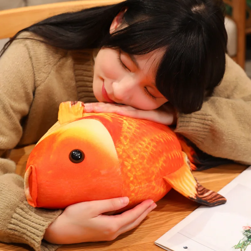 50 سنتيمتر محاكاة نابض بالحياة ذهبية ألعاب من القطيفة محشوة الحيوانات الناعمة الكارب وسادة الإبداعية وسادة أريكة الأطفال الفتيات هدايا عيد الميلاد #6