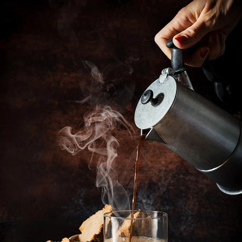 Retro Italian Moka Pots Aluminum Alloy Hand Brewed Coffee Utensil Outdoor Concentrated Extraction Pot Coffee Accessories Jug