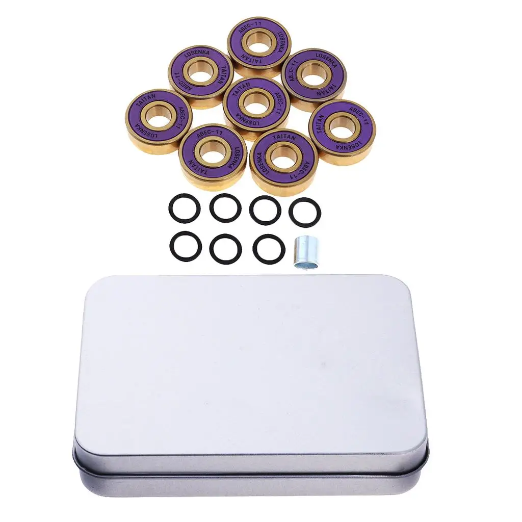 

Набор прочных подшипников для скейтборда с проставками, титановые, с низким коэффициентом трения, запчасти для роликовых коньков и самокатов