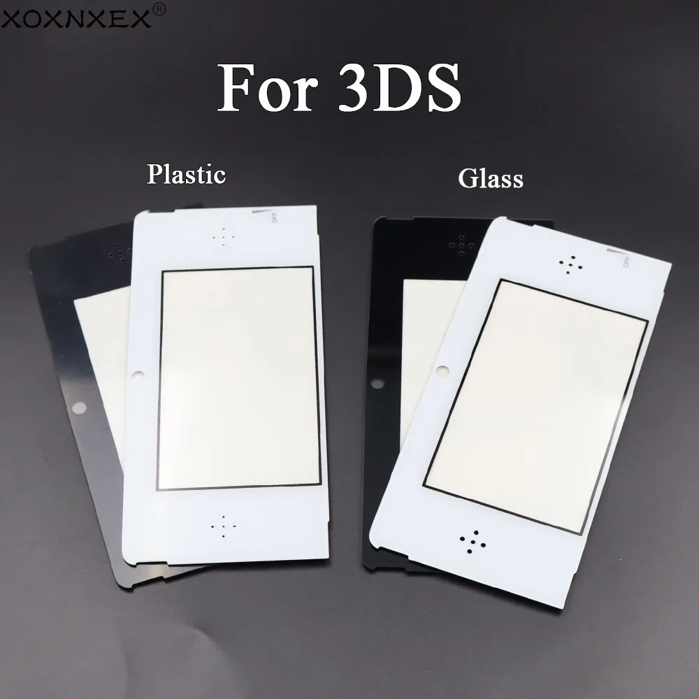 XOXNXEX 1 Stück Kunststoff oder Glasoberseite Displayschutzfolie Abdeckung Objektiv Ersatz für 3DS Front LCD