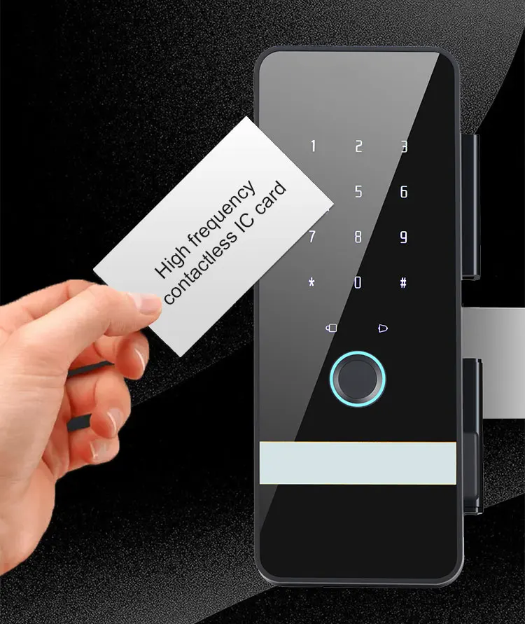 Imagem -06 - Fingerprint Smart Door Lock com Chave de Senha Tuya App Desbloqueio de Controle Remoto Smart Glass Home Security ic Card