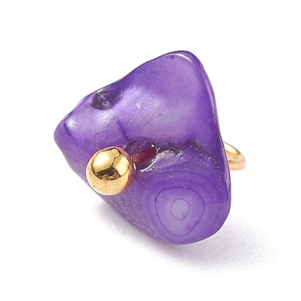 PandaHall 200 Stück natürliche, gefärbte Muschelanhänger mit Messingösen, gemischte Farben, 8~9x5~10x4,5~7 mm, Loch: 3,5 mm, für die Schmuckherstellung – Detail 3