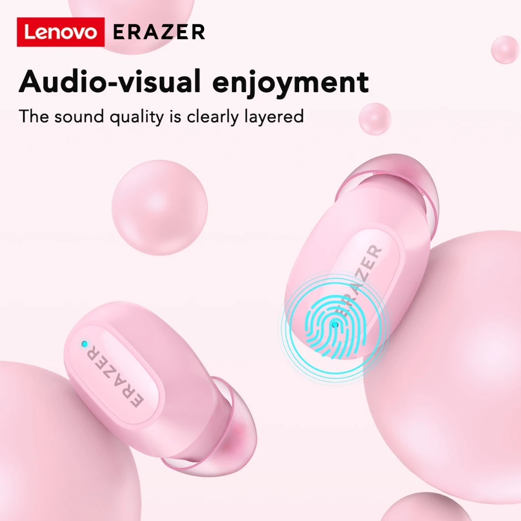 Immersive Sound Wireless Earbuds Ergonomic Fit Reduce Pressure for Long Time Use Lenovo XT62 Stable Signal Bluetooth Earbuds NEW