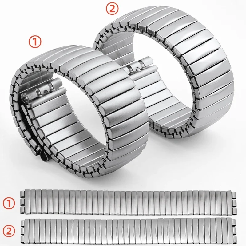 Metal Elastic Watch Band for Swatch Watch 17mm 19mm 20mm Stretch Expansion Stainless Steel Strap Men Women Wristband Accessories