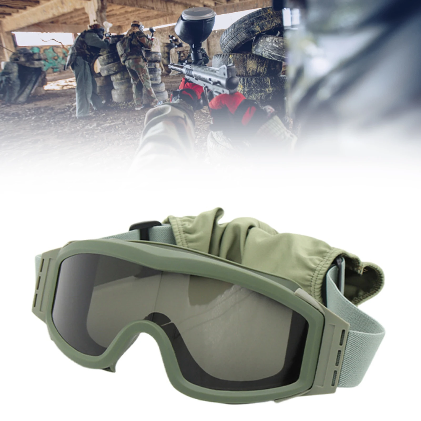 zk30 Protective Goggles Multifunctional Anti Fog Safety Glasses for Training Protection Green