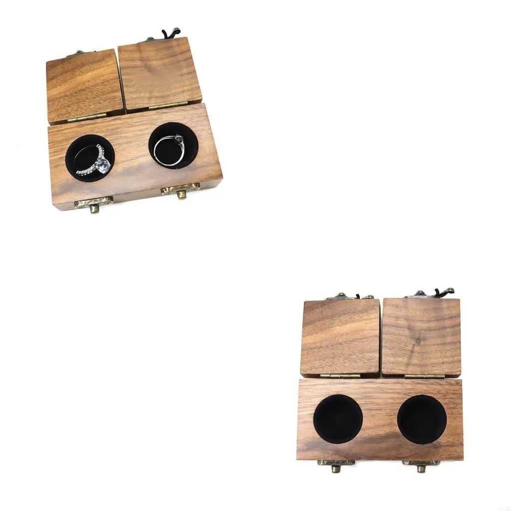 

Solid Double Open Lid Ring for Proposal Wedding Ceremony Gift