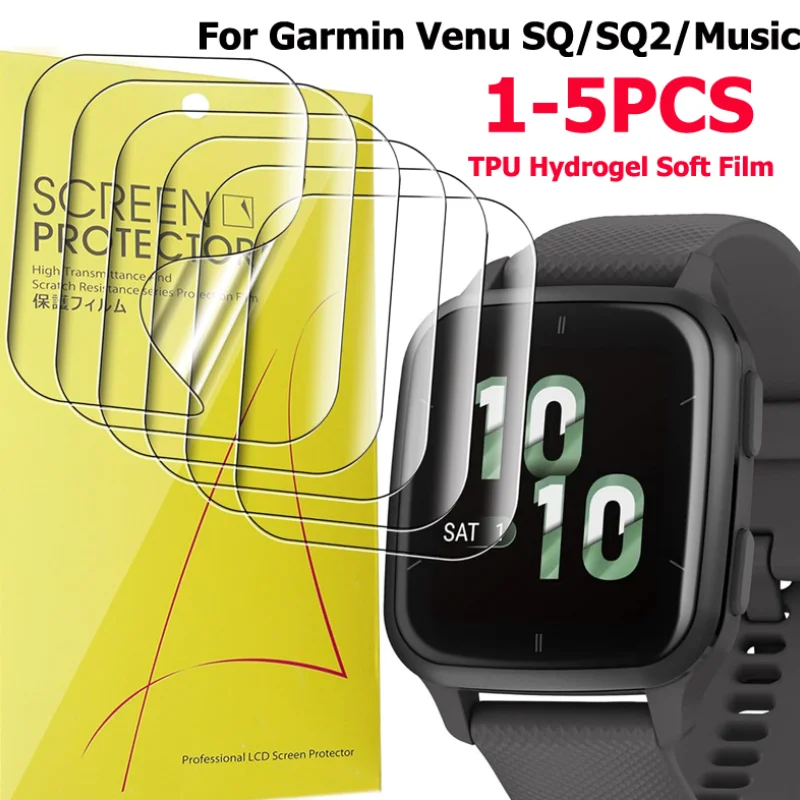 Soft Hydrogel Film For Garmin Venu SQ SQ2 HD Anti-Scratch Protective Cover Films For Garmin Venu SQ/SQ2 Music Screen Protector