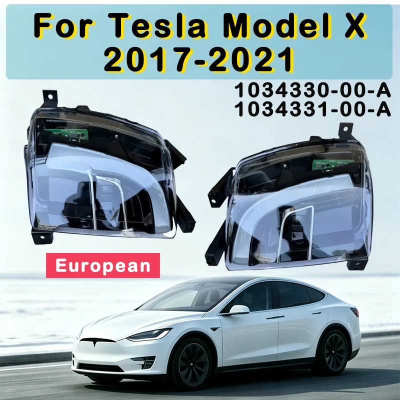 1Pc For Tesla Model X 2017-2021 EU Spec Front Fog Light Lamp LH/RH 1034330-00-A 1034331-00-A