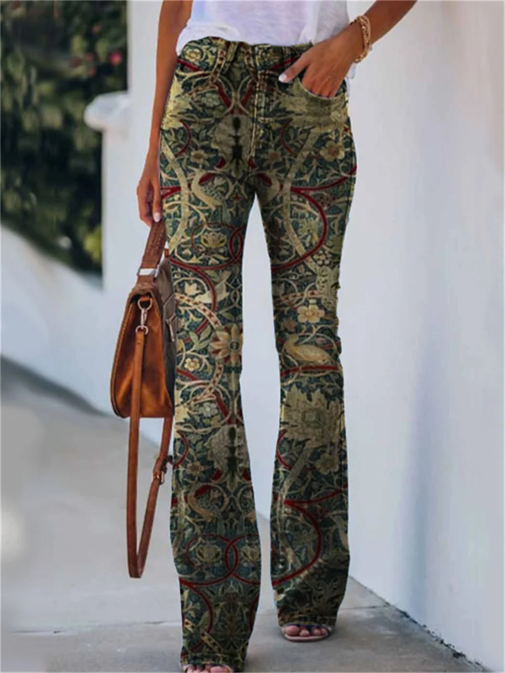 2024 Women's High Waist Trumpet Jeans New Fashionable Casual Wide Leg Pants Women's Sexy Cowboy Trumpet Pants