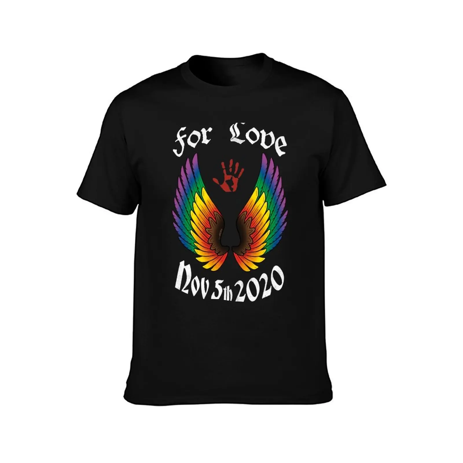 For love (Gradient pride rainbow and white font) T-Shirt, Summer Casual Cotton Tee, Oversized Streetwear Tops, Unisex Men Women