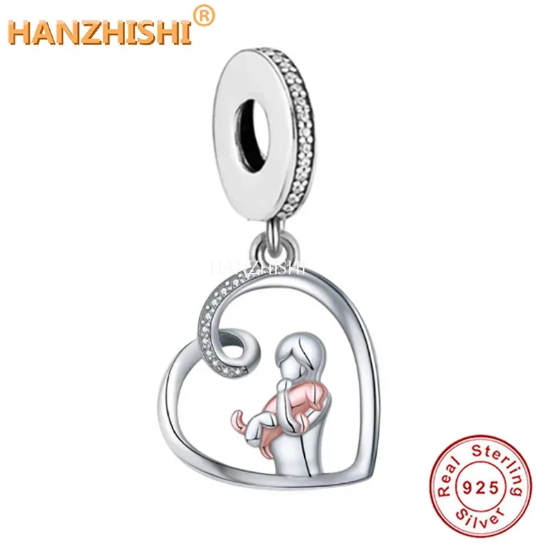 

2021 New Real 925 Sterling Silver Girls Embrace Pet Cat Dangle Beads Charms Fit Original Brand Charm Bracelet Jewelry Making