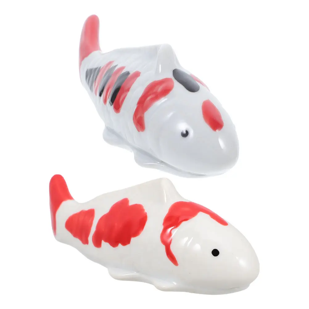 2Pcs Floating Fish Statues Lifelike Design Versatile Water Feature Decor for Bathtub Garden Pond Aquarium Outdoor Space Modern