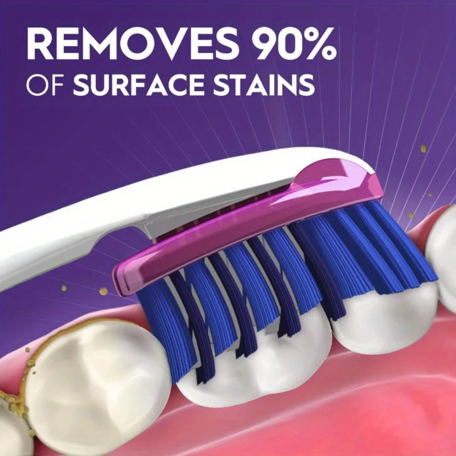 فرشاة أسنان مبيضة، متوسطة، 4 عبوات