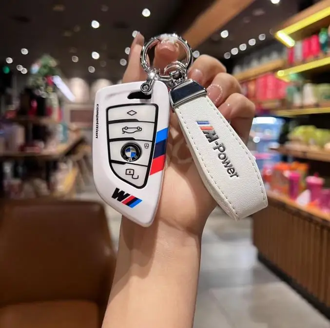 Sporty Style Car Key Case Cover Bag Holder Shell Keychain For BMW F20 G20 G30 X1 X3 X4 X5 G05 X6 X7 G11 F15 F16 G01 G02 F48 G30 view 6