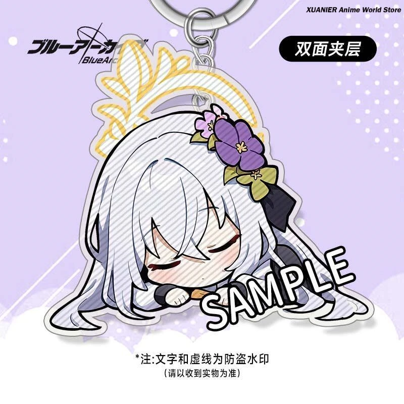 Blue Archive Shirasu Azusa Q Version Papa Series Takanashi Hoshino Acrylic Keychain Itabag Pendant Anime Ornament Keyring view 2