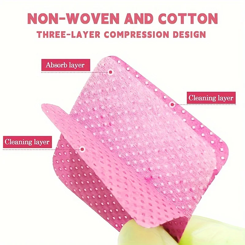 20-600 piezas Toallitas sin pelusa para uñas, tejidos de limpieza de gel, almohadillas removedoras de esmalte sin aluminio, herramienta de limpieza y cuidado 3
