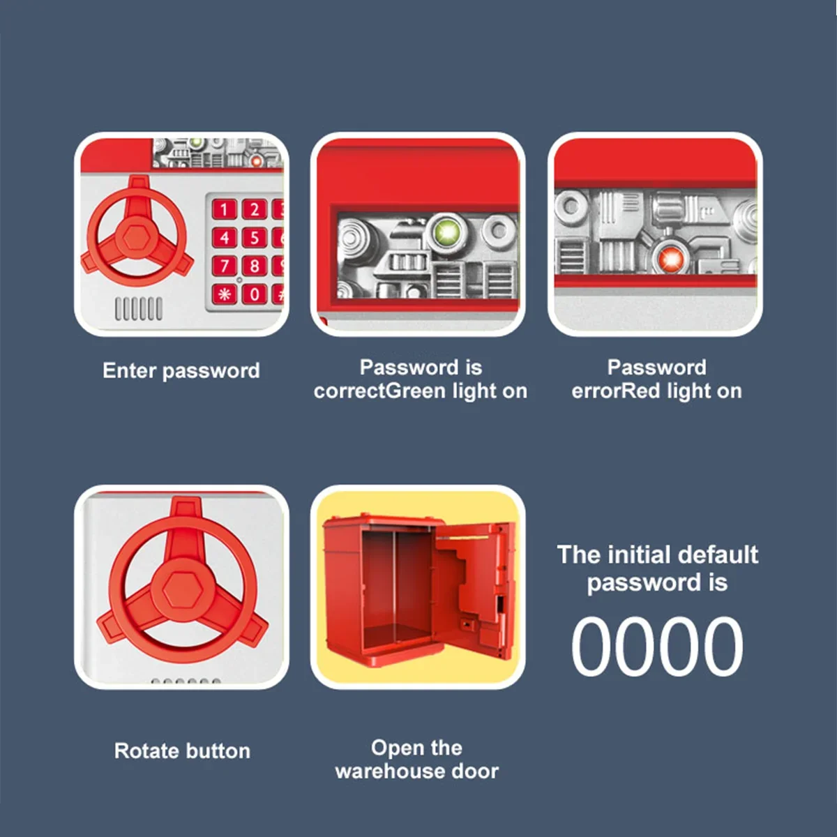 Tirelire pour enfants, tirelire à mot de passe électronique, Mini ATM, pièce de monnaie, jouet d'anniversaire pour enfants, boîte de banques ATM