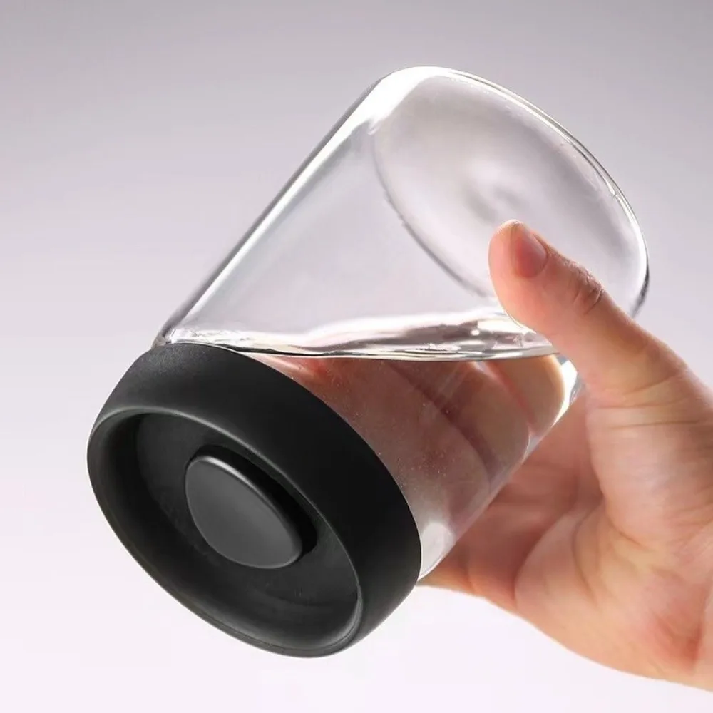 Moisture Proof Vacuum Sealed Jar Press Type Manual Tea Storage Container High Borosilicate Glass Keep Fresh Airtight Container
