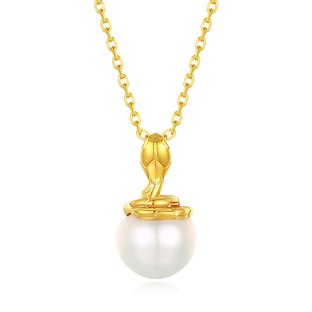 

Natural 18k Gold Pearl Necklace 100% Real Gold AU750 Snake Pendant With Certificate Woman Handmade Jewelry Luxury Wedding Gift