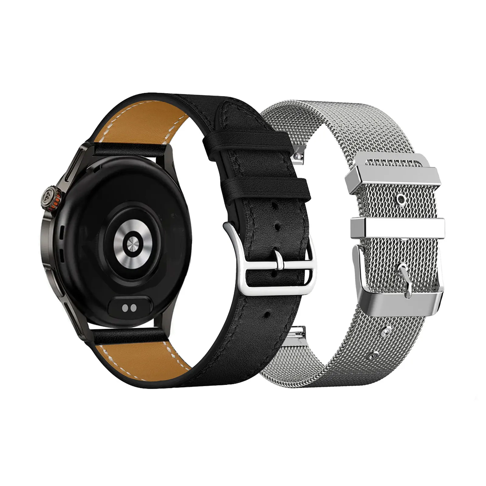 2pcs Stylish Bands for KOSPET MAGIC R10 One Leather Strap and One Metal Strap