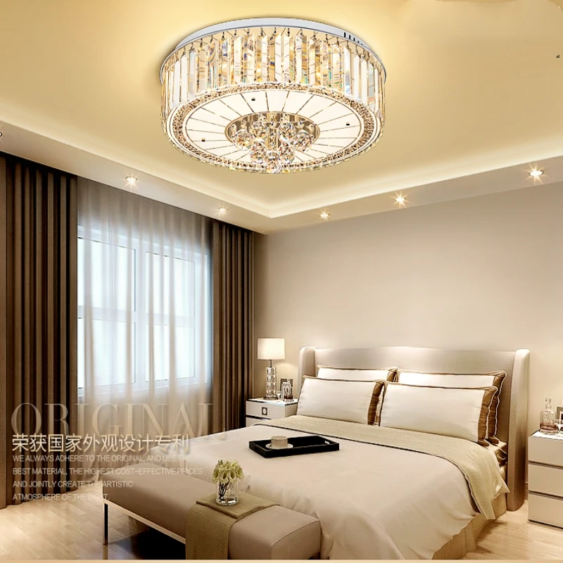 كريستال Led ثريا تركب بالسقف غرفة المعيشة ديكور الذهب بريق الإضاءة الفاخرة الطعام غرفة نوم جزيرة ضوء مصباح السقف الداخلي