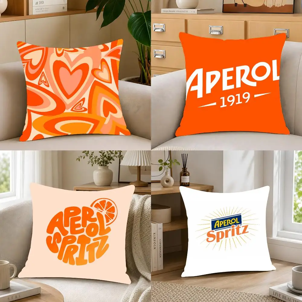 Classic cocktail Aperol Spritz Cushion Cover Crystal velvet sofa Aesthetic room decor Car seat back cushion